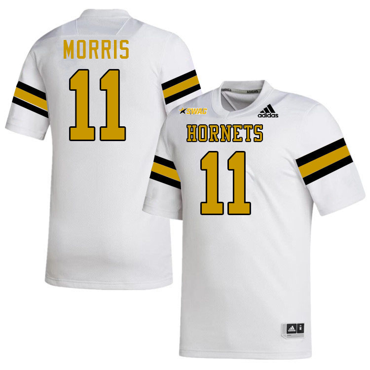 Alabama State Hornets #11 Deontre Morris College Football Jerseys,Uniforms-White